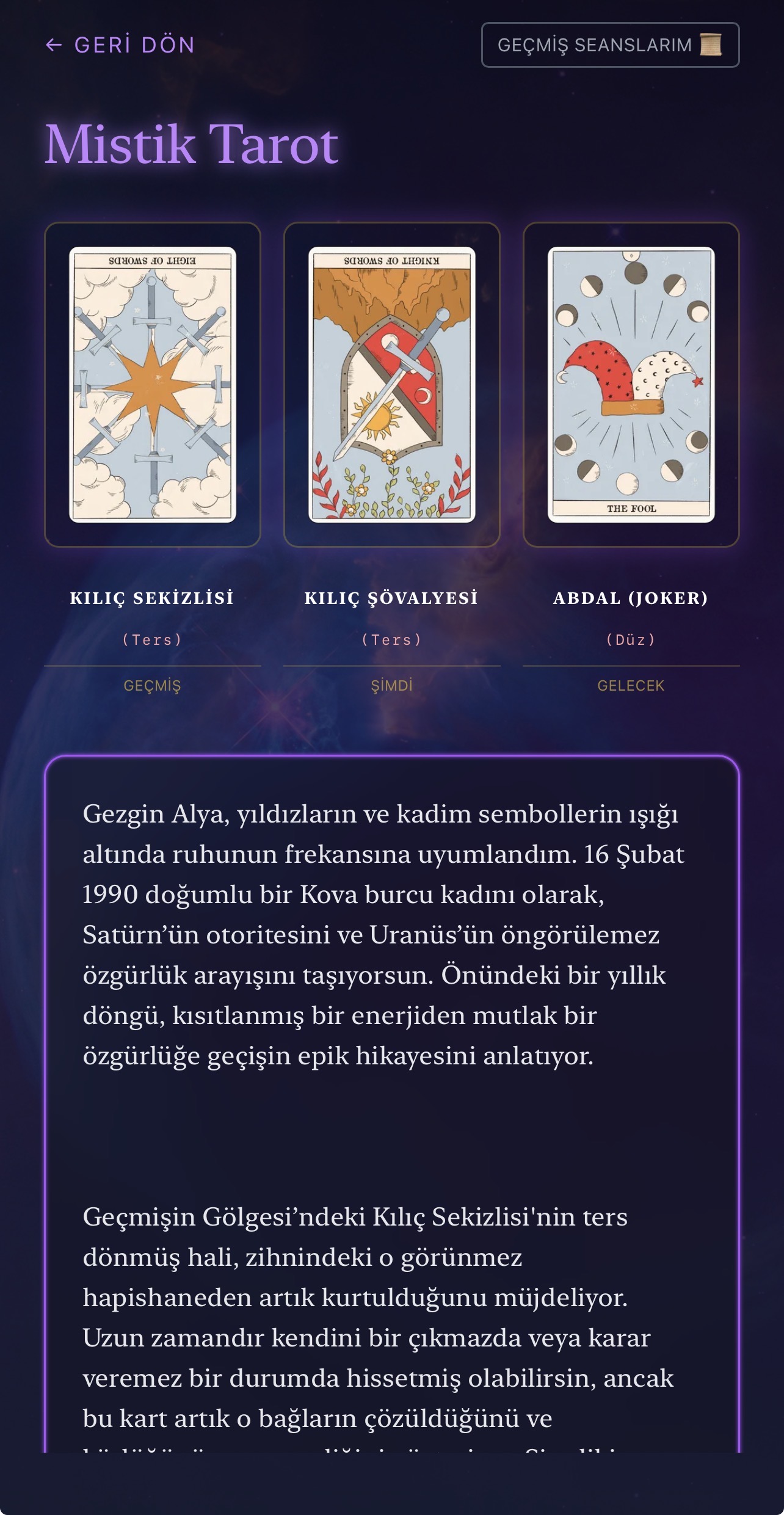 Tarot açılımı
